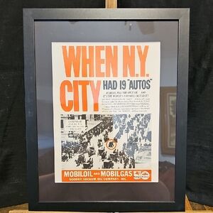 Vintage Mobil Oil Advertisement with Black Frame